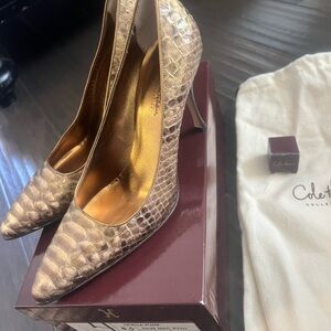 Cole Haan Women's Gold Real Python Pumps New